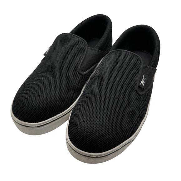 Reebok Women's Comfortie Slip-On Black/White Static Dissipative Safety Work Shoe - Picture 1 of 5